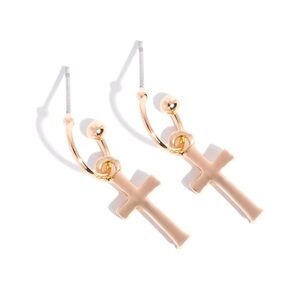 Gold Cross Earrings